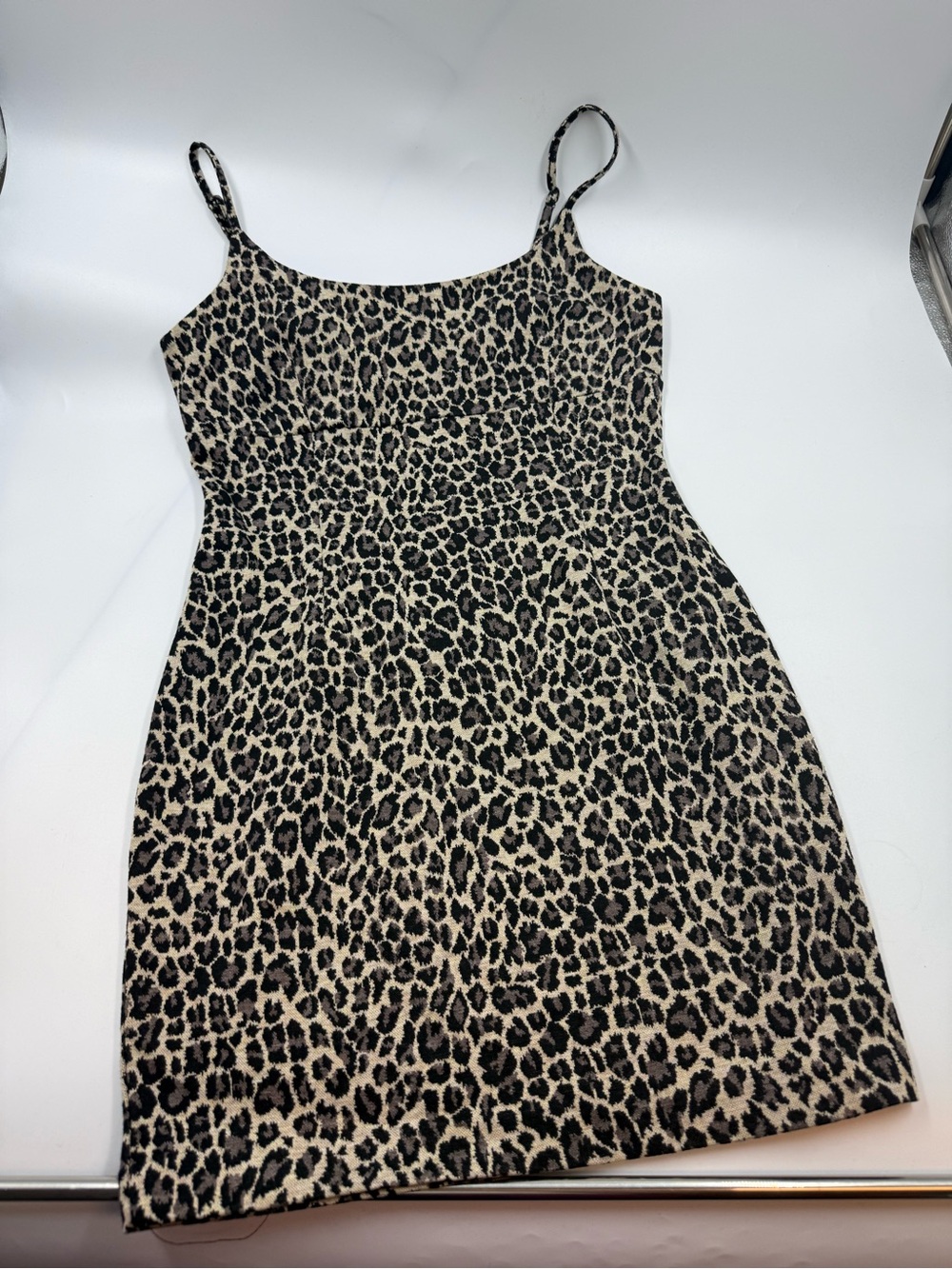 Dynamite cheetah print spaghetti strap dress woman size lg